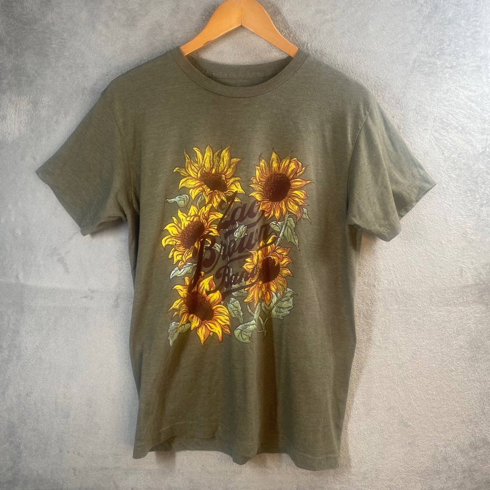 Zac Brown Band Graphic T-Shirt Mens Medium Olive Green Sunflower Band Tee